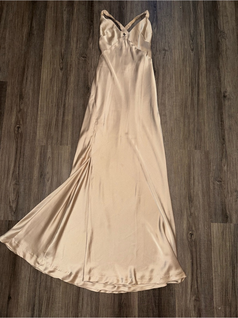 Show Me Your Mumu Anderson Maxi Dress, Champagne Luxe Satin - Size XS